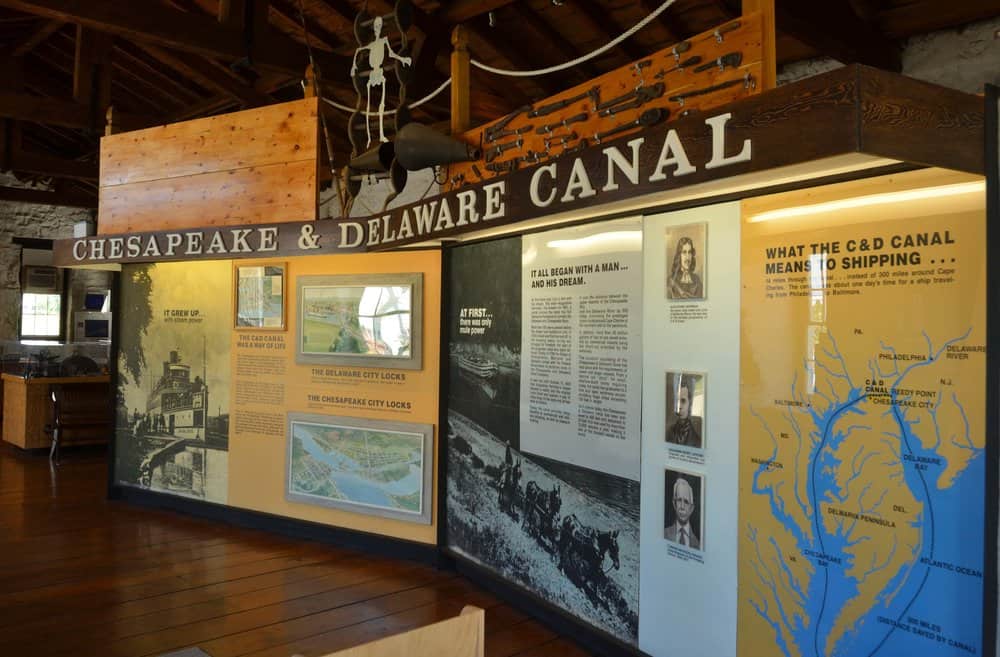  Displays document the canal’s past at the C&D Canal Museum. 