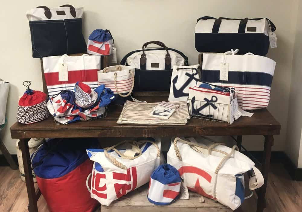 Recycled Sail Bag, Tote Bag Handmade from Sails, Blue & Navy Blue – New  England Trading Co