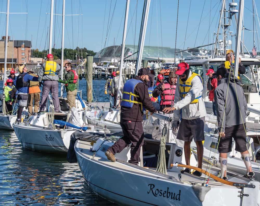   Participants in the Warrior sailing Program learn the basics of seamanship, gaining confidence along the way. photos by George Sass  