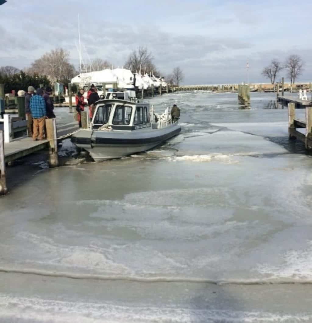 duck hunter saved from ice-clogged patapsco in dangerous