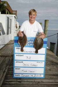  Junior angler David Herbst won his division with a 3.40-pound flounder. (Photo courtesy of  fishing.com ) 