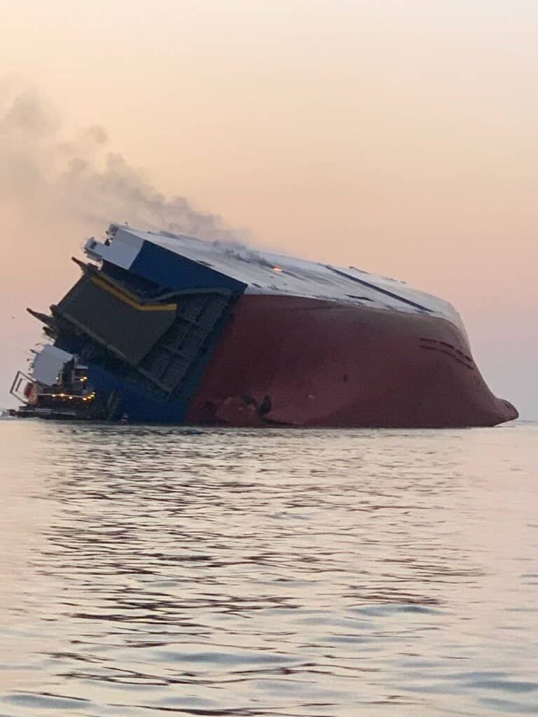 VIDEO BaltimoreBound Cargo Ship Capsizes off Chesapeake Bay