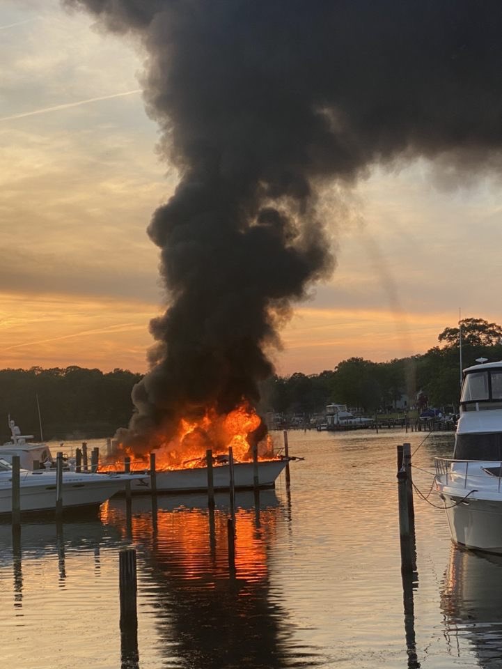 Marina Fire off Middle River Critically Injuries One Person