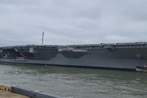 Navy's New $13 Billion Aircraft Carrier Deploys from Norfolk